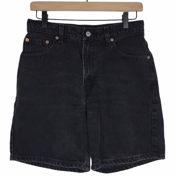 LEVI’S Jean Shorts Vintage 90s Ultra High Waist Black Wash Denim Size 8 Regular - Picture 13 of 13